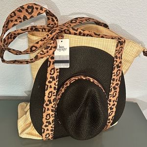 Hat Carrying Tote Bag Large Beach Towel Travel Tote Built in Straps / Hat Carry